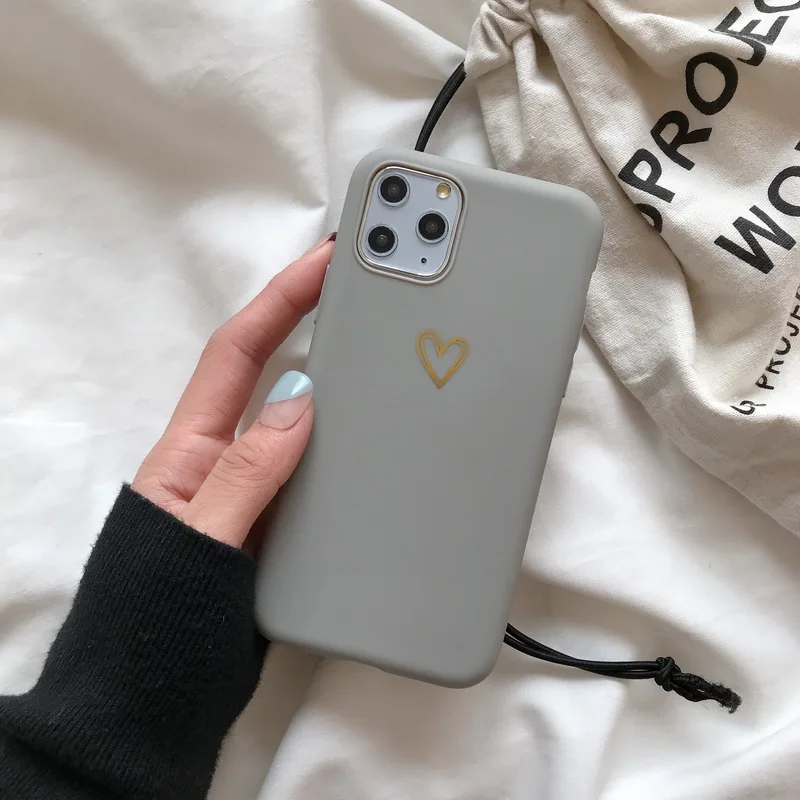 Покрытие Любовь Сердце Мягкий чехол для телефона для iphone 11 Pro 6 6S 7 8 Plus XS Max XR X пара чехол Золотая Блокировка Печатный задний Чехол для телефона