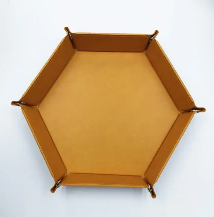 Yellow Шестигранные складные игральные кости портативные складные игральные кости скручивающийся поднос держатель коробка игральные кости для хранения игр офисные домашние настольные ключи органайзер для карандашей - Цвет: Yellow