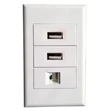 Настенная пластина с портом USB+ RJ45 Белая настенная Лицевая панель Ethernet Keyston для кабельной системы розетка интегрированная проводка Работает