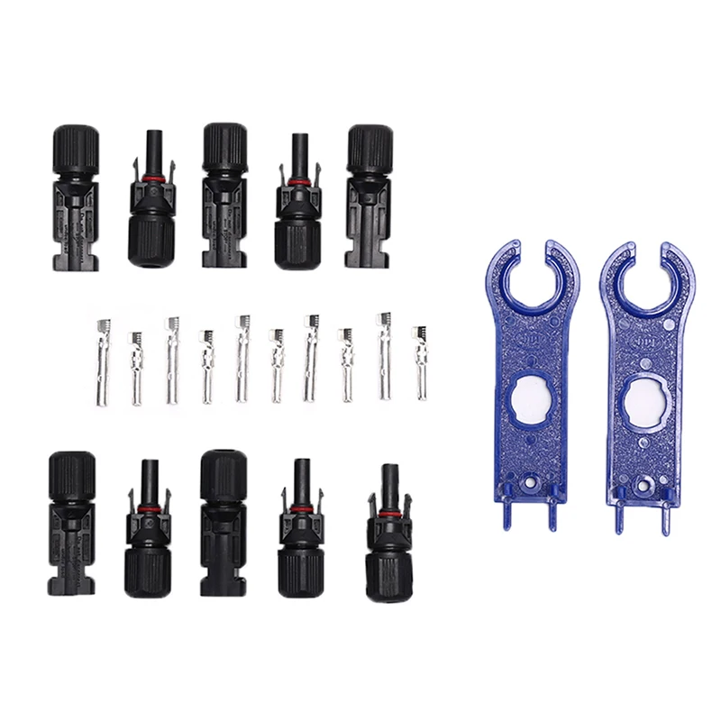 

5pairs X MC4 Connector Male Female 30A 1000V With 1pair MC4 Spanner Solar Panel Branch Series Connect Solar System