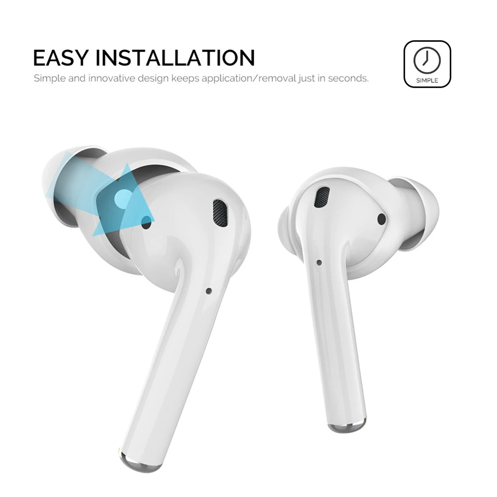 3 Pairs Anti-lost Soft Silicone In-Ear Earbuds Casse Cover Eartips with Storage Box For-Apple EarPods/Air-Pods 1 2 Earphone case