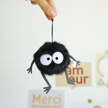 

1pc Plush Toys Spirited Away Totoro Small Pendant Plush Toy Black Carbon Coal Ball Dust Elf Doll