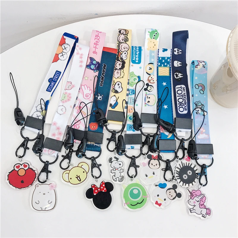 

Cartoon Pendant Cute Short Lanyard Key Certificate Gym Mobile Phone with USB Badge Clip Mobile Phone Lanyard for iPhone 11