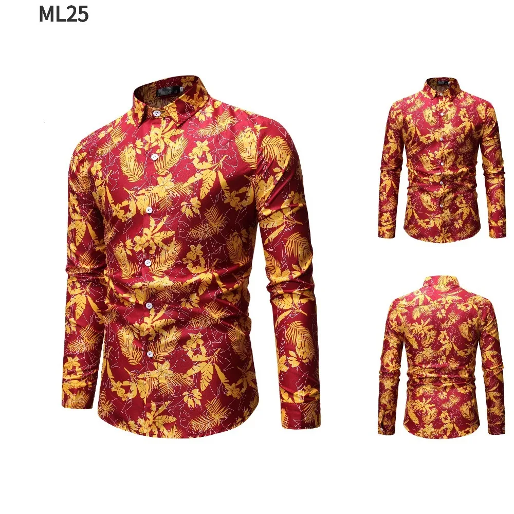 Мужская гавайская рубашка мужская повседневная Camisa Masculina с принтом ананаса пляжные рубашки с длинным рукавом цветочные рубашки мужская