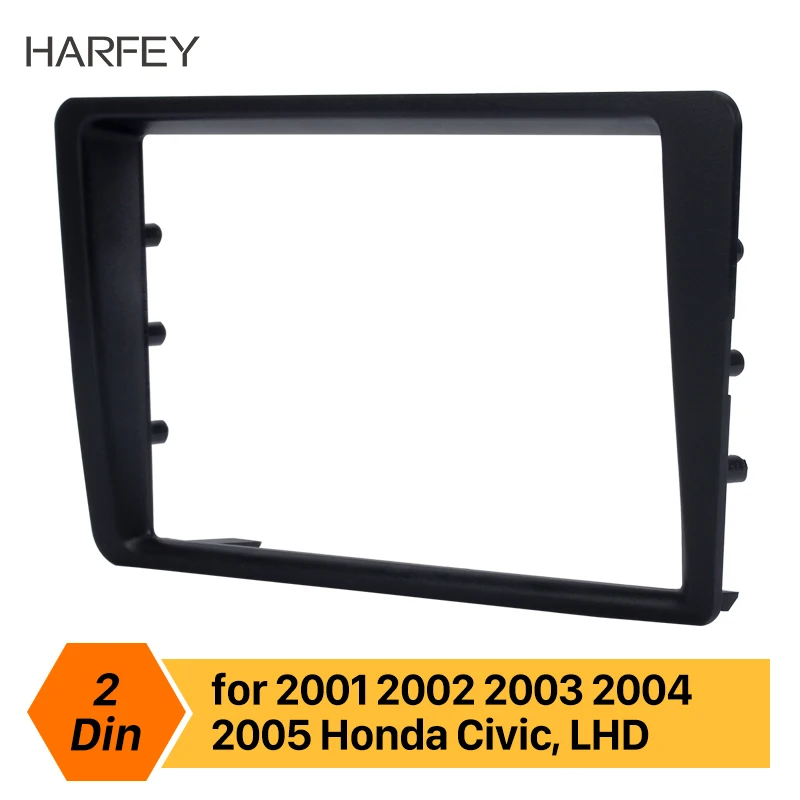 

Harfey Car Fascia Double 2Din Stereo Dash Mount Frame Autoradio for Honda Civic LHD 2001 2002 2003 2004 2005 2006 Panel Adaptor