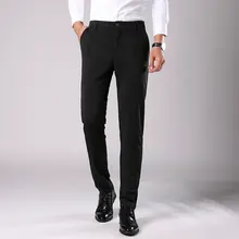 2019 New Men's Spring Autumn Fashion Business Casual Long Pants Suit Pants Male Elastic Straight Formal Trousers Plus Size 28-38 2019 New Men's Spring Autumn Fashion Business Casual Long Pants Suit Pants Male Elastic Straight Formal Trousers Plus Size 28-38