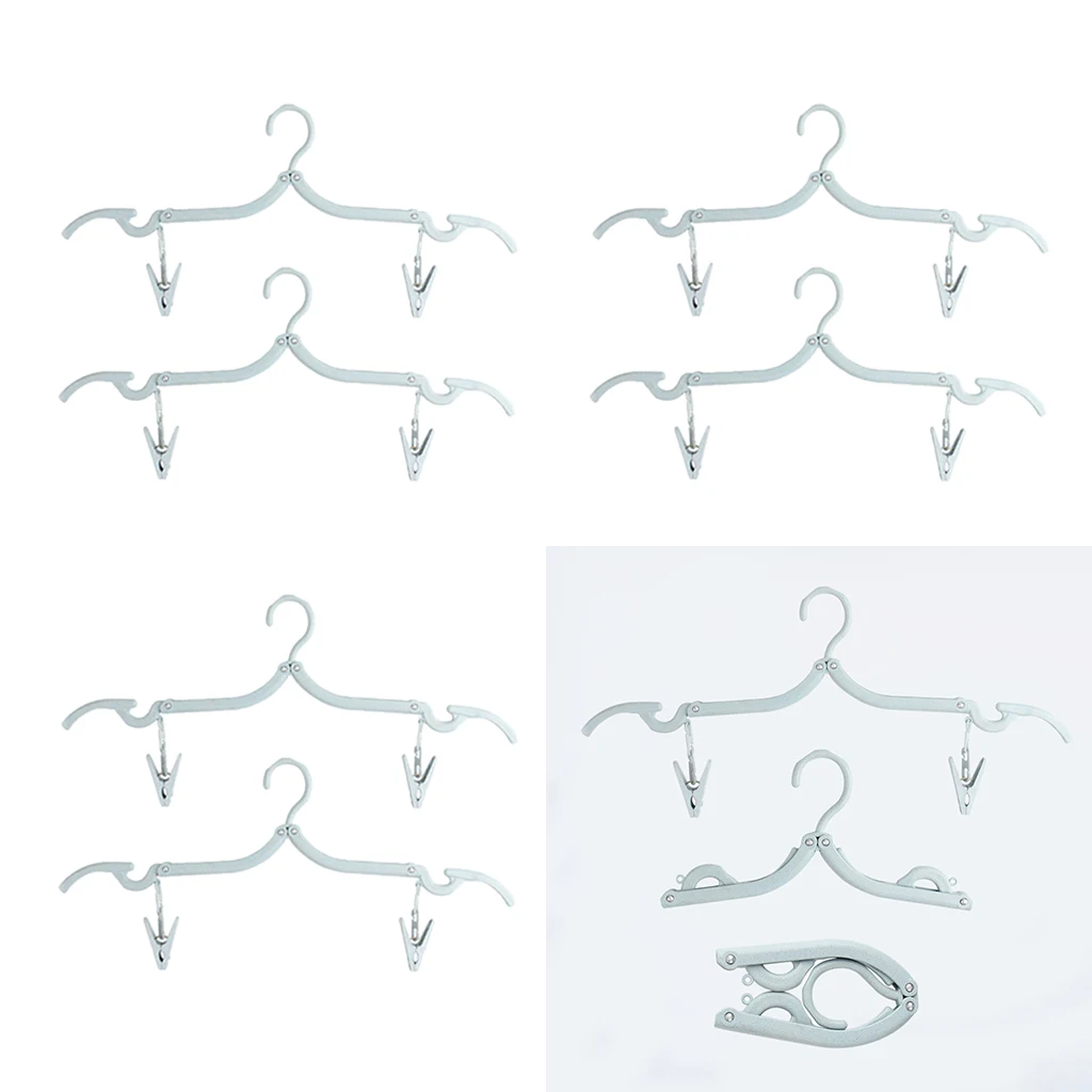 6Pcs Outdoor Camping Folding Plastic Clothes Hook, Travelling Hanger Racks