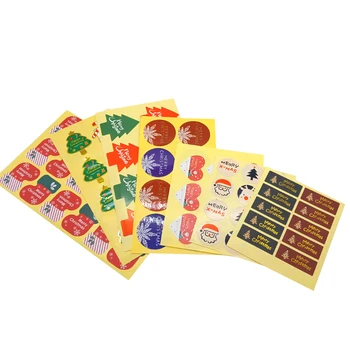 

60PCS/80PCS/120PCS/180PCS Creative Christmas Theme Sealing Sticker DIY Elk snowflake Gifts Posted Baking Decoration Label