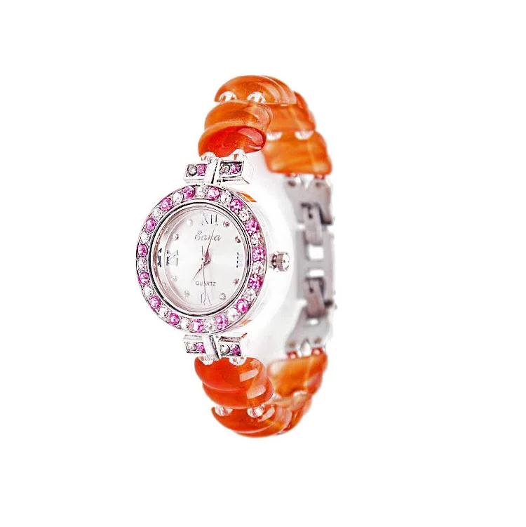 

EANA Brand Natural Red Agate Bracelet Watch Korean-style Diamond Set WOMEN'S Bracelet Watch Goods