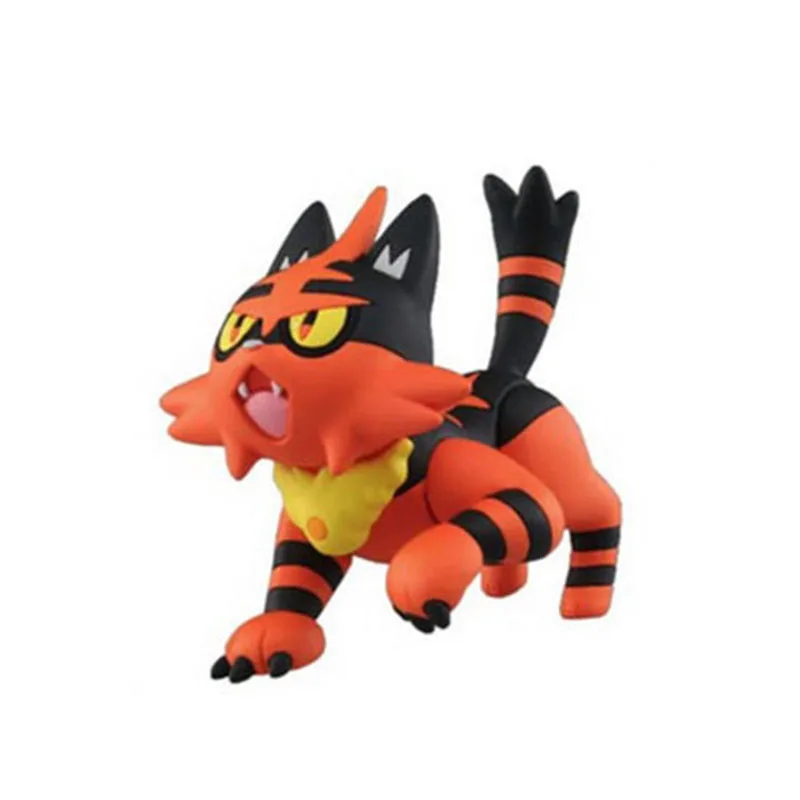 Takara Tomy Pokemon Litten Torracat Incineroar фигурка игрушки Аниме Покемон Litten Evolution фигурка игрушки подарки для детей - Цвет: Красный