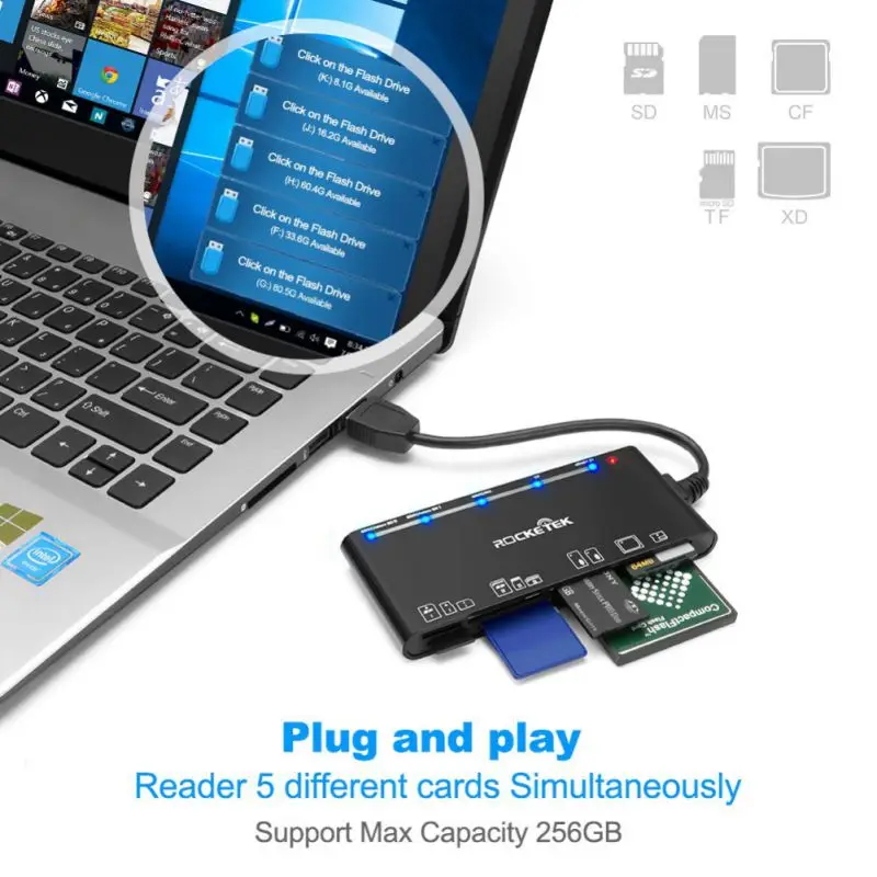 Micro Card MS Card With 13cm USB Cable Design 5 Cards Read USB 3 0 Memory 5