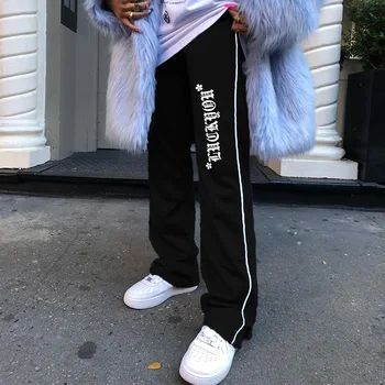 

2019 Autumn Printed Pants High Waist Casual Sports Straight-Leg Pants
