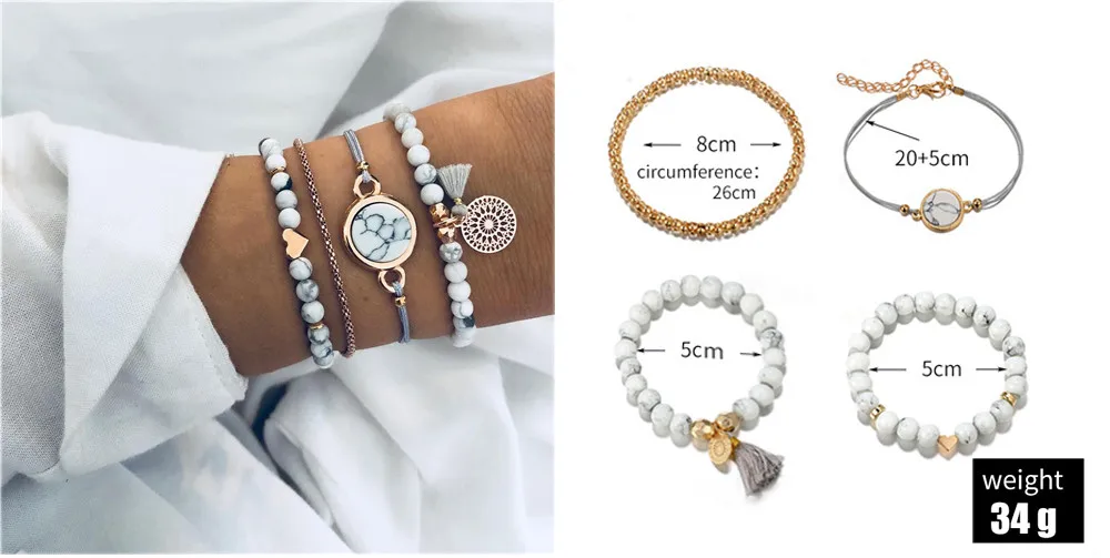 New Styles Hot Mix Turtle Heart Pearl Wave LOVE Crystal Marble Charm Bracelets for Women Boho Tassel Bracelet Jewelry Wholesale
