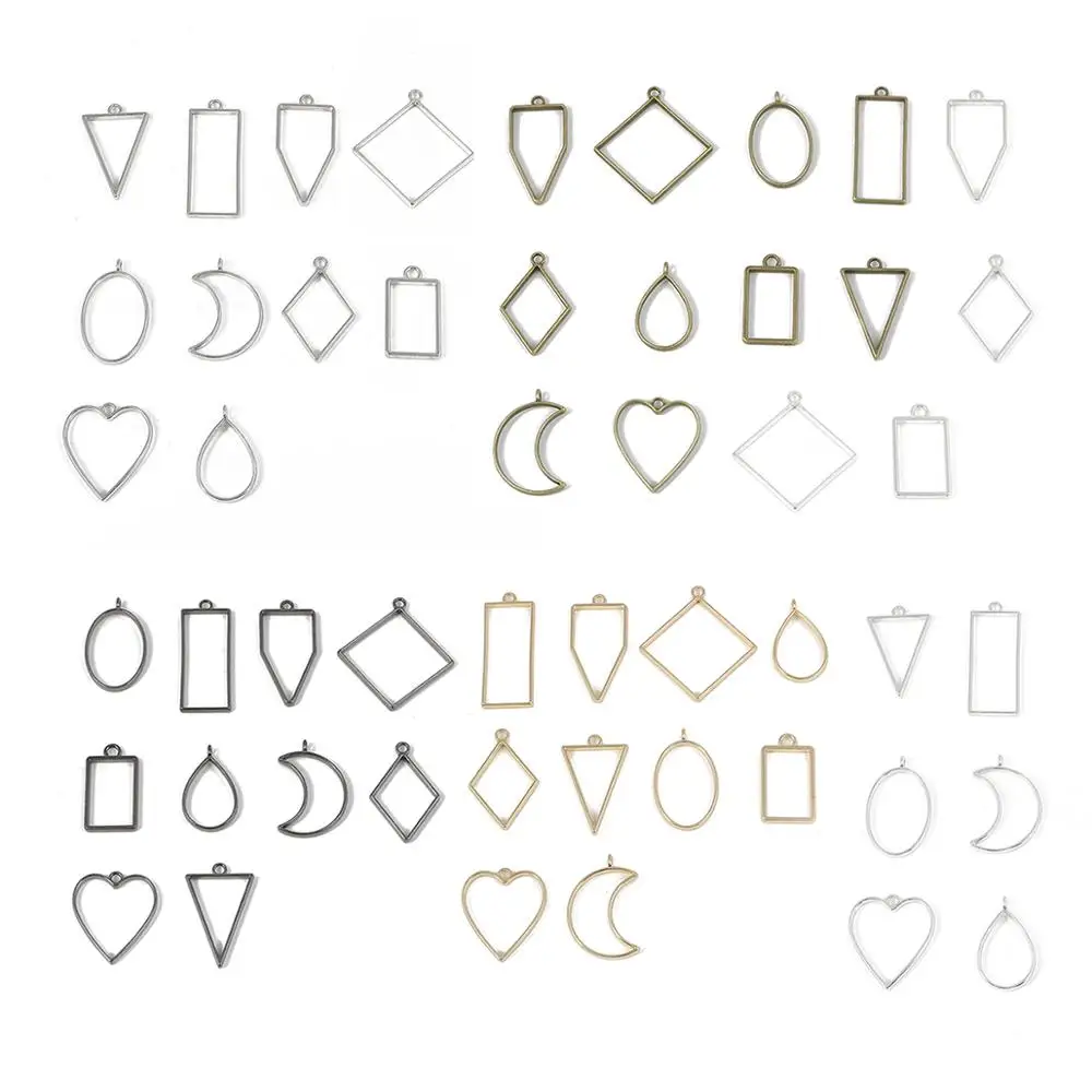 Alloy Geometric Resin Mold Hollow Pressed Flower Frame Necklace Pendant Jewelry Making Set sale | Украшения и аксессуары