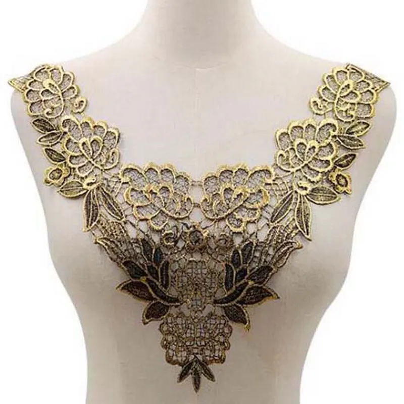 Lace Neckline Collar Fabric Embroidery DIY Sewing Decoration Ladies Clothing Accessories Decals Scrapbooking Patch lace fabric,lace garment accessories,sewing patches,lace sewing supplies,lace sewing accessories,lace decoration,lace accessories,clothing accessories