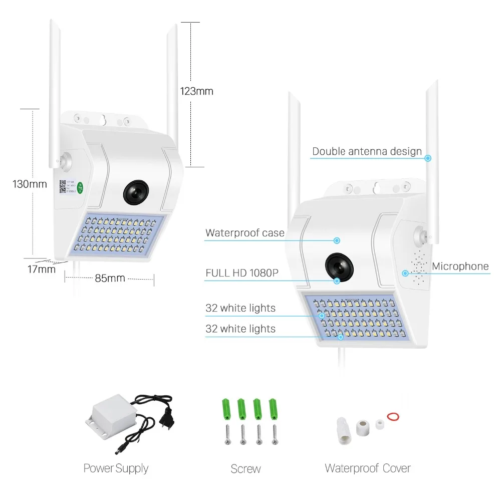 Besder 1080P HD настенный светильник, уличная ip-камера, WiFi, ИК, ночное видение, человеческое тело, умная индукция, сад, беспроводная камера, SD карта, облако