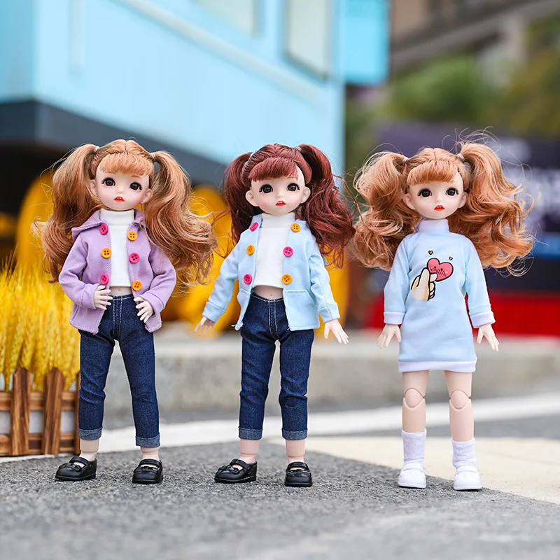 

30cm 22 Movable Joints BJD Doll Clothes Accessories Fashion Clothes with Shoes Dress Up Princess Dolls Toys for Girls DIY Gift