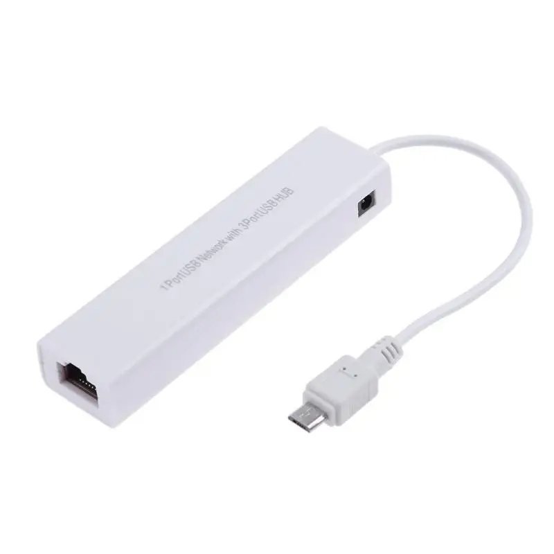 3 Порты и разъёмы USB 2,0 концентратор 10/100MB для микро-флеш-накопителя USB RJ45 сетевой адаптер карты