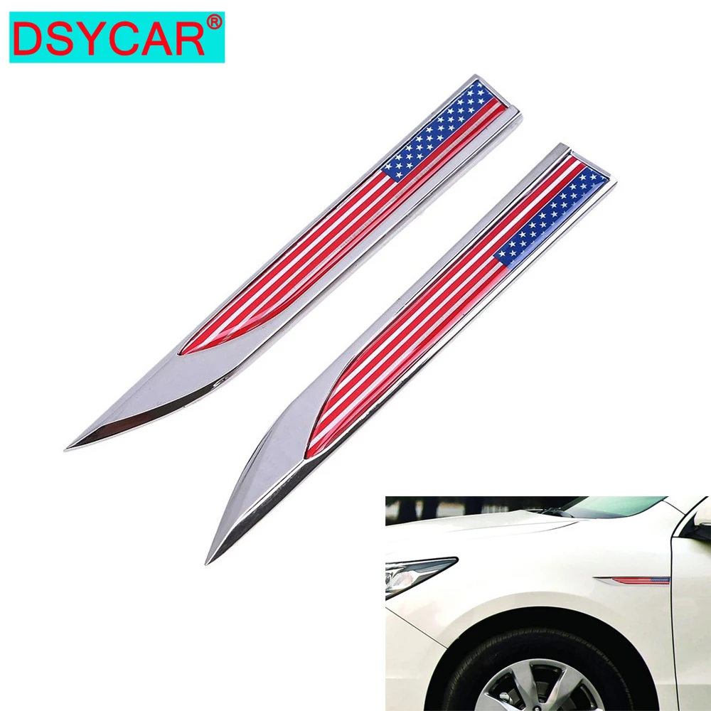 DSYCAR 1 пара американский флаг Автомобильный багажник боковое крыло металлическая
