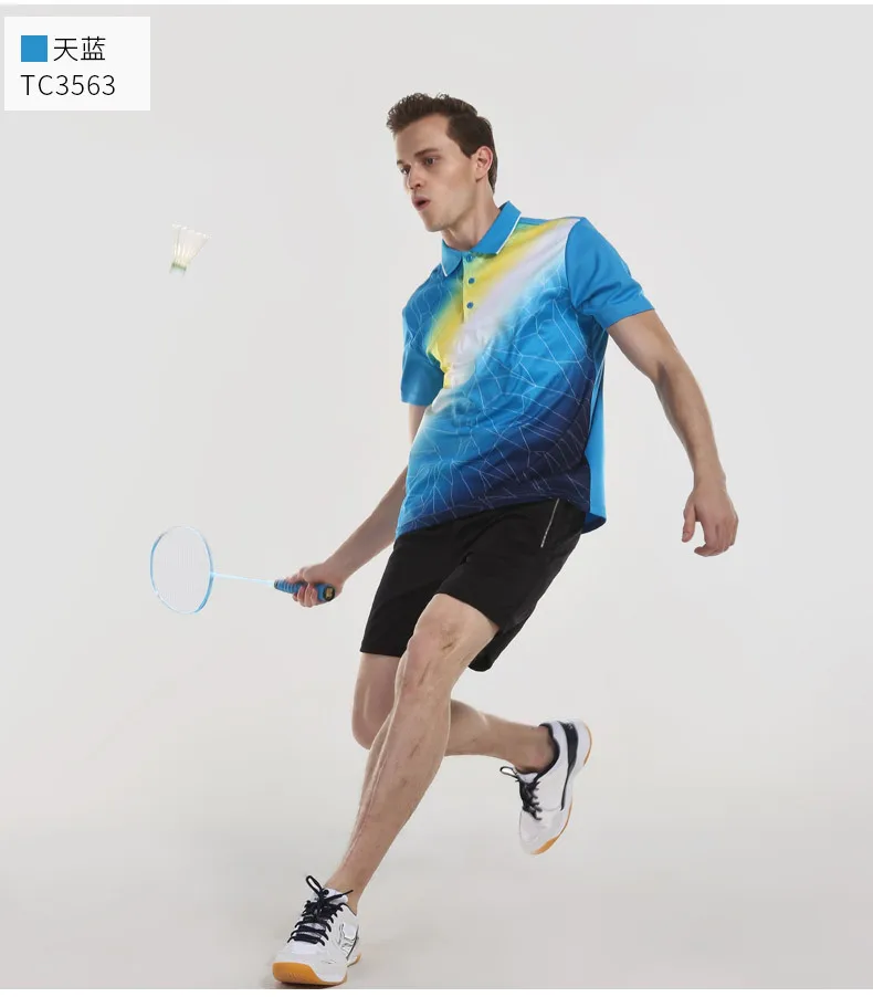 Высококачественный комплект одежды для бадминтона, мужской летний дышащий Быстросохнущий комплект, спортивная одежда, комплект одежды для тенниса, шорты с коротким рукавом