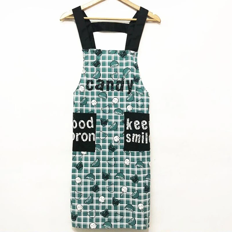 1Pcs Waterproof Cotton Apron Woman Adult Bibs Home Cooking Baking Coffee Shop Cleaning Aprons Kitchen Accessory