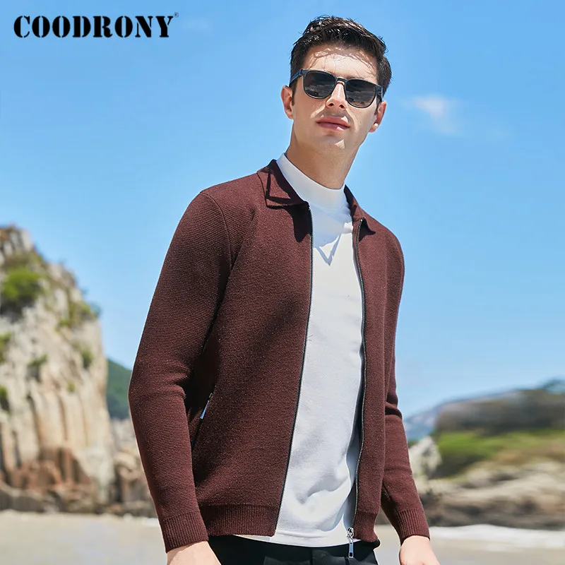 

COODRONY Brand Fashion Streetwear Zipper Pocket Sweater Coat Autumn Winter New Arrival Casual Thick Warm Wool Cardigan Men P1197
