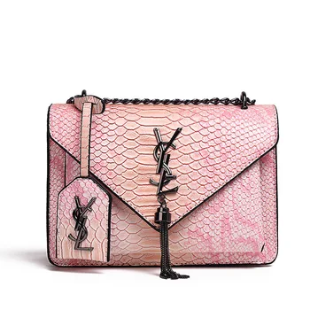 

Women Snake Pattern Shoulder Bag New luxury PU Leather Casual Handbags Designer Messenger Bags Retro Tassel Crossbody Totes Bags