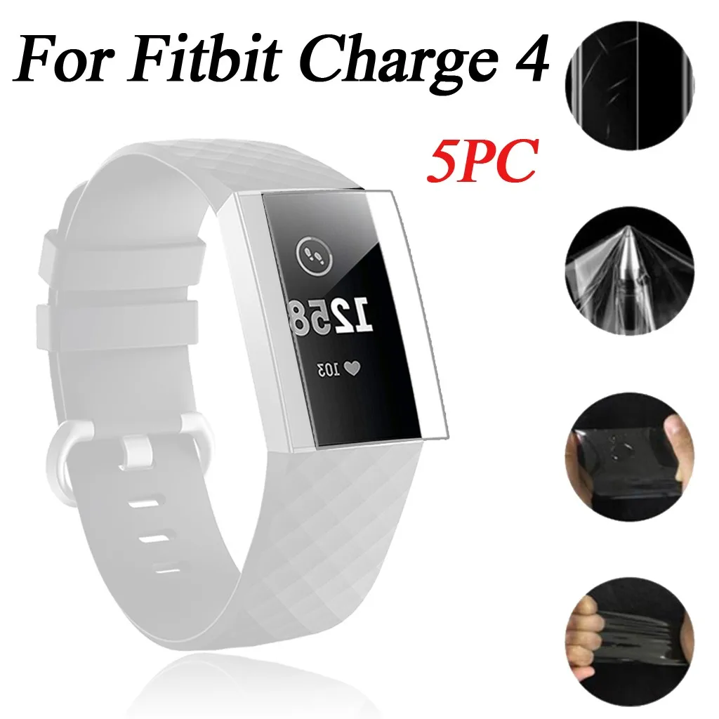5 шт. 9h Взрывозащищенная защитная пленка для экрана из ТПУ Hd Full Cover Fitbit Charge