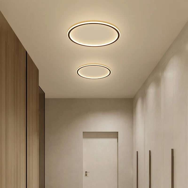 Скандинавская круглая потолочная лампа для коридора Креативный светодиодный
