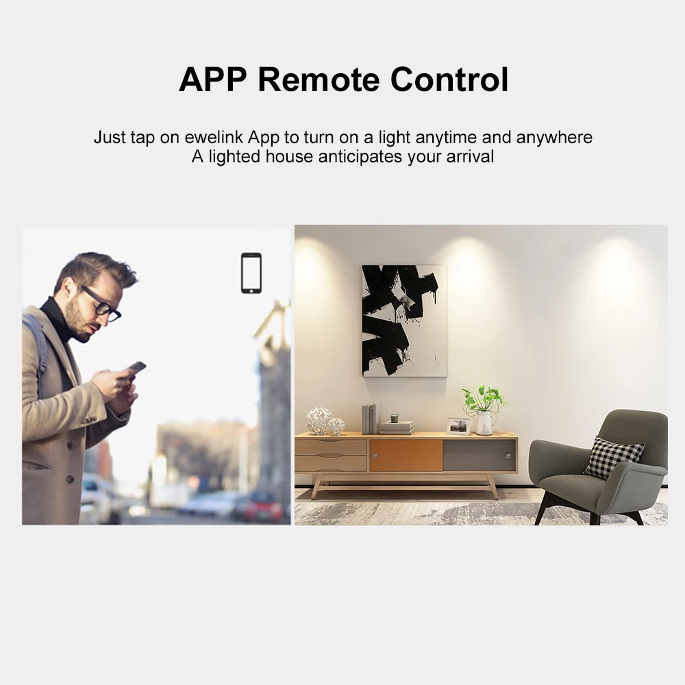 SONOFF Smart WiFi настенный выключатель света РЧ беспроводная система контроля стандарт ЕС панель смарт-переключатель совместим с Google Home/Nest& Alexa