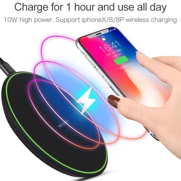 KD-1 ультратонкое 10 Вт Быстрое беспроводное зарядное устройство для iPhone/Xiaomi/huawei/Galaxy и т. Д