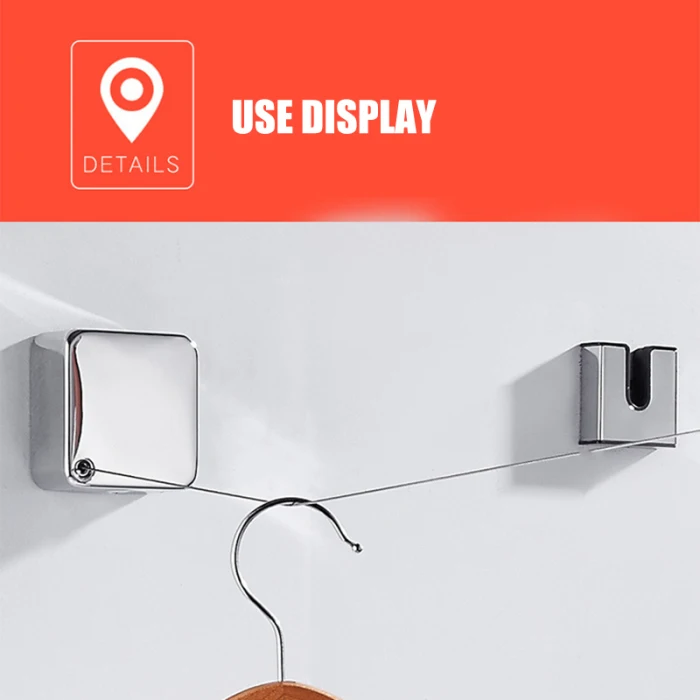 Горячая бельевая проволока термоусадочная внутренняя телескопическая сушильная стойка Выдвижная линия одежды не содержит гвоздей невидимая 688