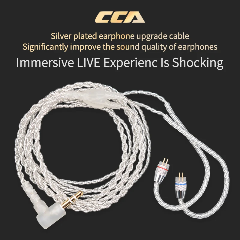 CCA посеребренный обновленный кабель 3,5 мм аудио кабель 4 ядра 2 Pin кабель для наушников Diy для CCA C10/C16/C04