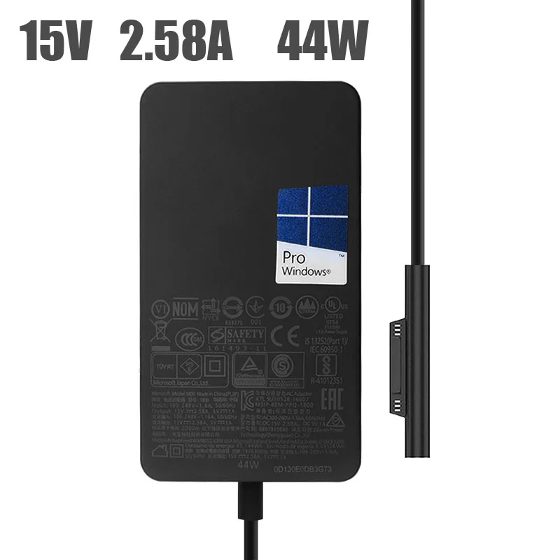 15V 2.58A for Microsoft NEW Surface Pro5\6 Laptop Power Adapter 1800 1796 44W Charger