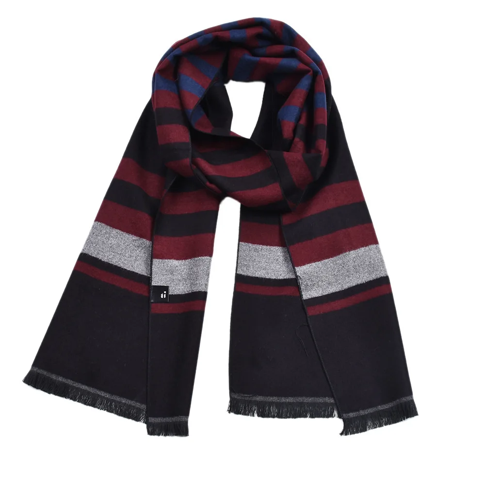 Classic Winter Casual Scarves Men Cashmere Scarf Warm Neckercheif Plaid Scarves Men Business Cotton Wraps Male High Quality - Цвет: C