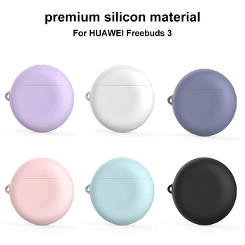 

New Shockproof Silicone Case for Huawei Freebuds 3 Headset Case Solid Color Wireless Bluetooth Earphone Protective Accessories