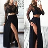 2 piece set women  2022 Women Sexy Dresses Long Sleeve black casual Lace see through slip dress Ladies Beach Dress two piece set ► Photo 3/6
