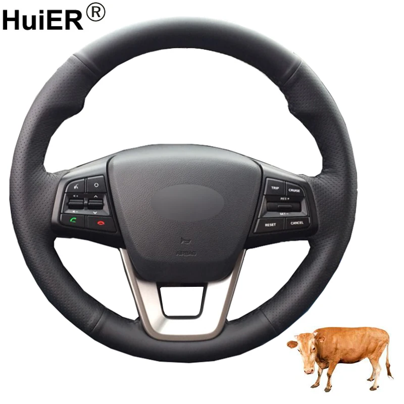 Ручная швейная крышка рулевого колеса для hyundai ix25- ix35 Creta- Elantra