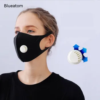 

Ice silk Dust Mask Respirator Anti-pollution Anti-smog PM2.5 Washable Reusable Cotton Face Masks With Breathing Valve For Riding