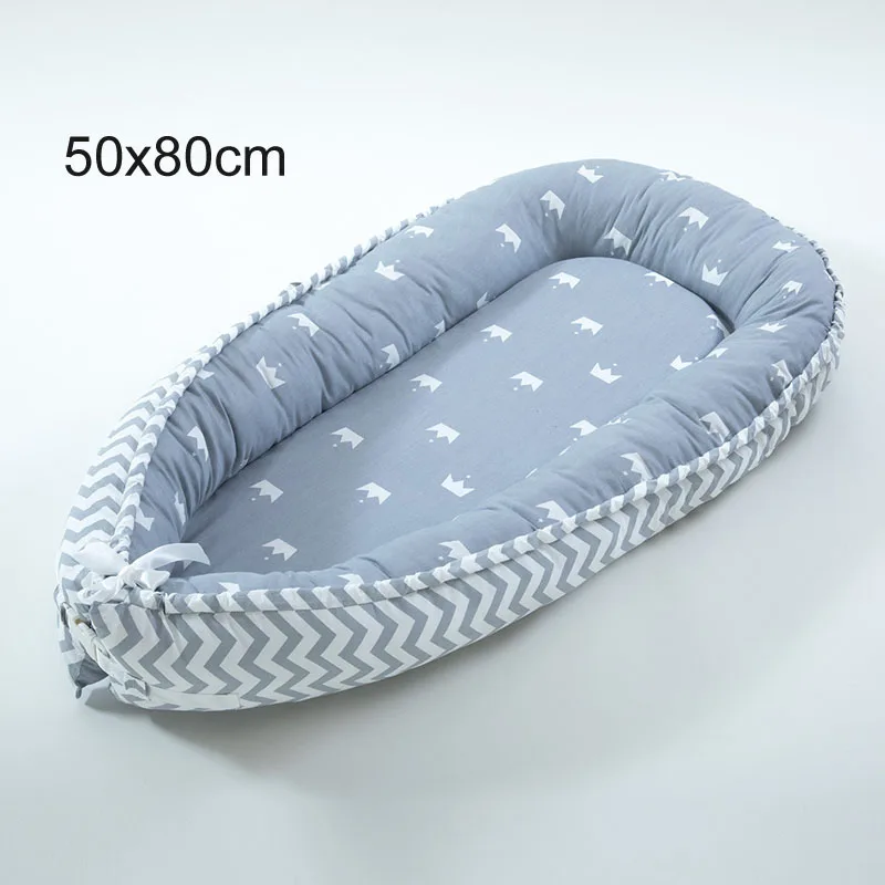 Переносная люлька Bionic Cot дорожная кровать для детей Детское гнездо кровать детская хлопковая Колыбель для новорожденных Детская кроватка складная кровать бампер - Цвет: blue