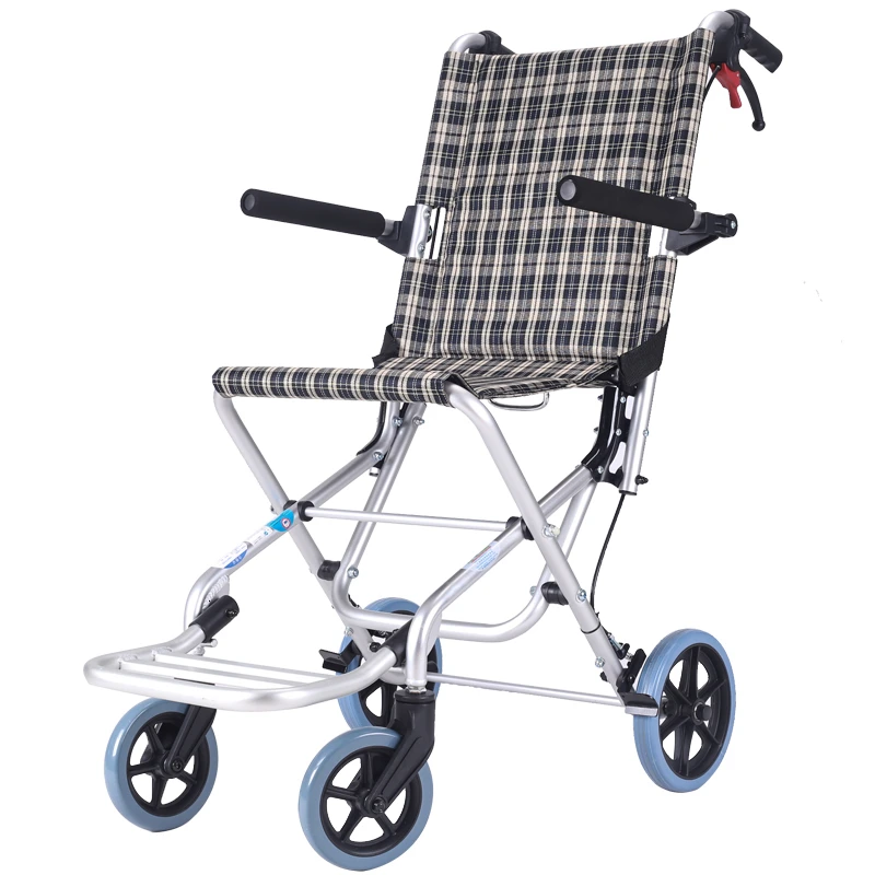 

Permanent Times Shu Wheelchair Fold Light Exceed Light Old Age Simple And Easy Travel Aluminium Alloy Small-scale The Elderly