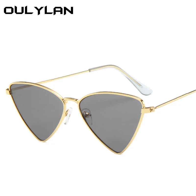 Oulylan, сексуальные солнцезащитные очки "кошачий глаз", женские, мужские, брендовые, дизайнерские, маленькие, треугольные, солнцезащитные очки, Ретро стиль, женские, черные, красные очки, UV400