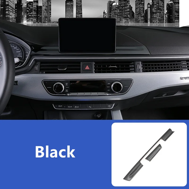 Автомобильный Стайлинг для Audi A4 B9-19 салон, Торпедо рамка для навигации крышка украшения наклейки приборная панель отделка авто аксессуары - Название цвета: Черный