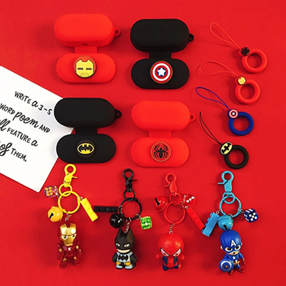 Cool Cute Cartoon 3D Soft Silicone Case for QCY T1S Wireless Bluetooth Earphone Protect Cover Hook Lanyard Decor Doll for QCY T5