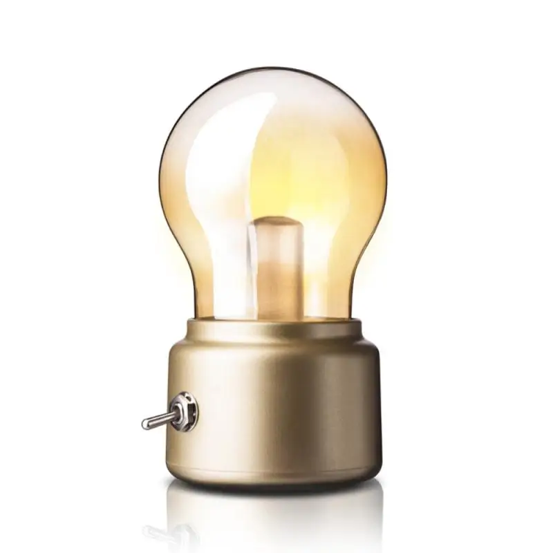 

Vintage LED Bulb Night Light Retro USB 5V Rechargeable Battery Mood Luminaire Writing Desk Table Lights Portable Bedside