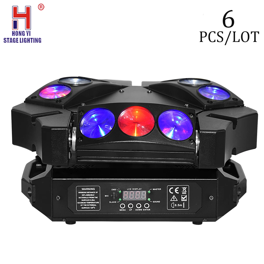 Движущаяся голова Мини Паук Led 9x12 Вт RGBW Луч светодиодное Освещение сцены DMX 512 Паук свет хорошо для ди-джей в ночном клубе вечерние(6 шт./лот