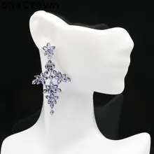 58x30 мм очаровательные женские серебряные серьги в форме Креста