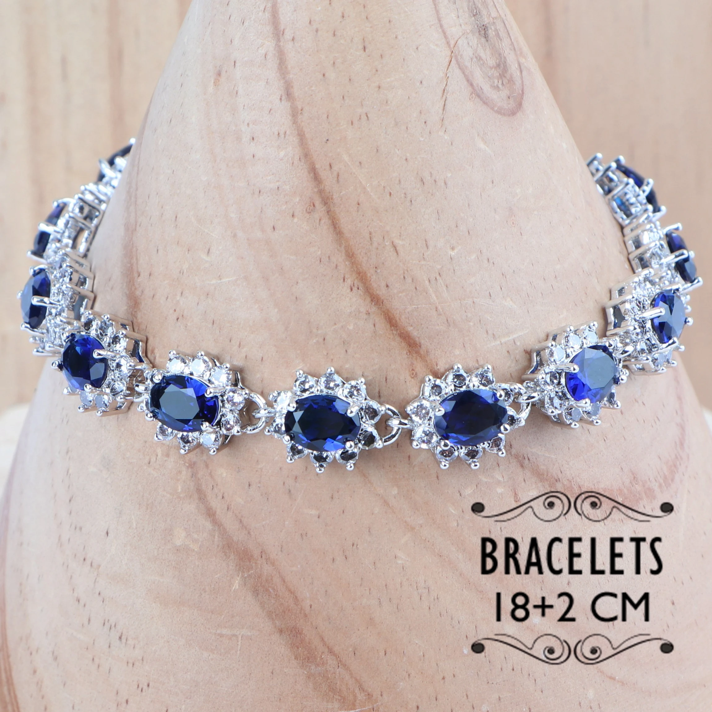 Свадебное ювелирное ожерелье, наборы, свадебные ювелирные изделия из циркония, серебро 925, кольца для женщин, костюм, браслеты/серьги/кулон, набор, голубой камень