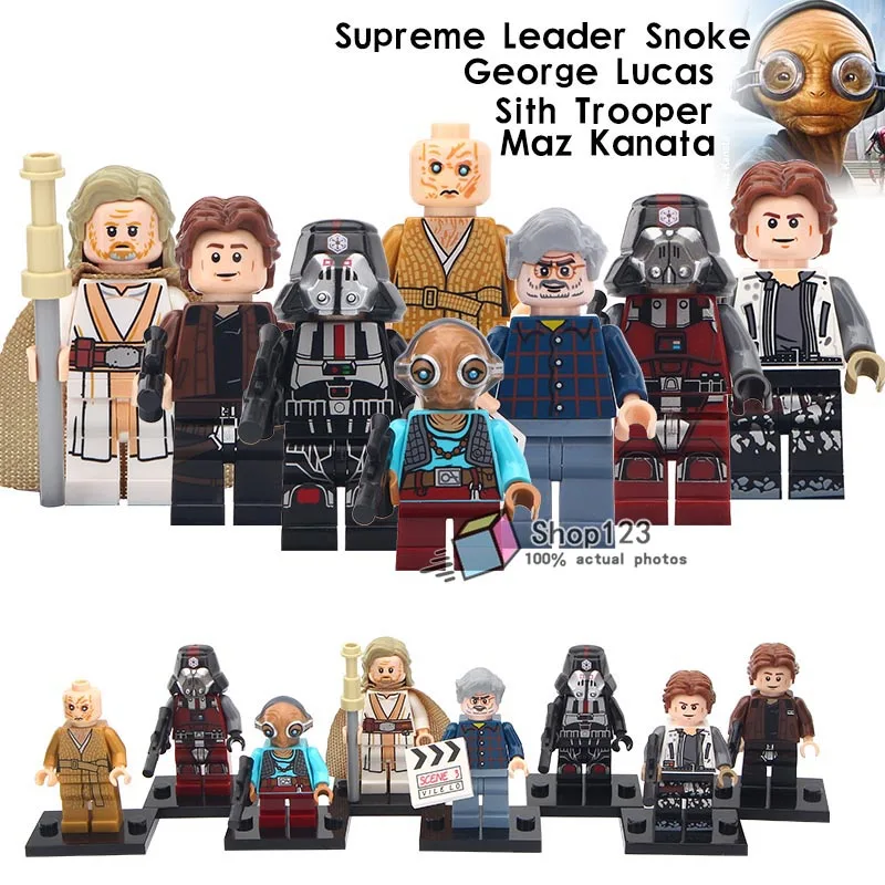 Дерево 10 лотов Георгия Лукас Хан Solo СИТТ Trooper Luke Skywalker Maz Kannata Snoke экшн-модель строительные блоки Детские Подарочные игрушки - Цвет: Дерево