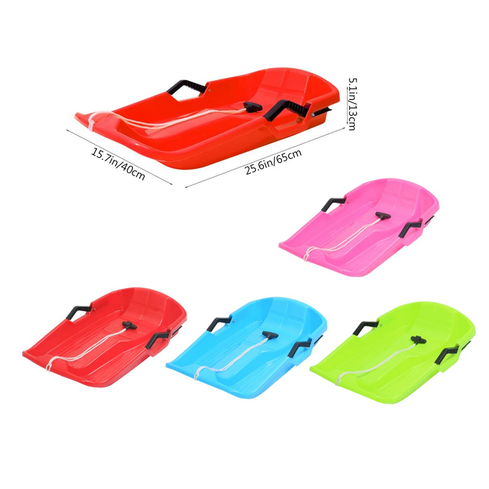 Large Kids Adults Snow Sledge Sleigh Sled Toboggan Pull Rope Downhill Board Boys Girls Winter Outdoor Fun Toy Gift Present